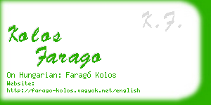 kolos farago business card